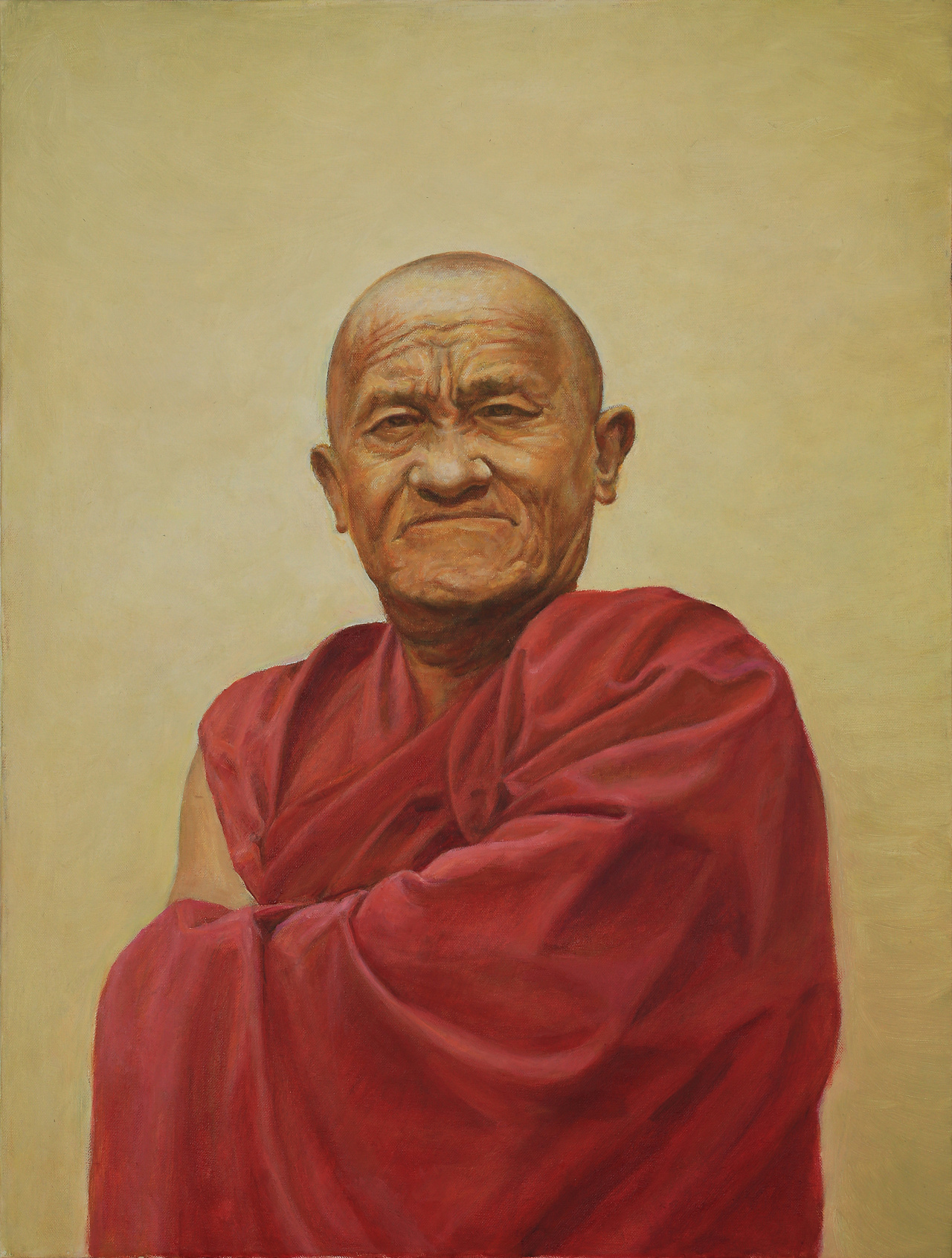 第一张油画人像,在四川省阿坝自治州阿坝县查理寺发现一名长的很