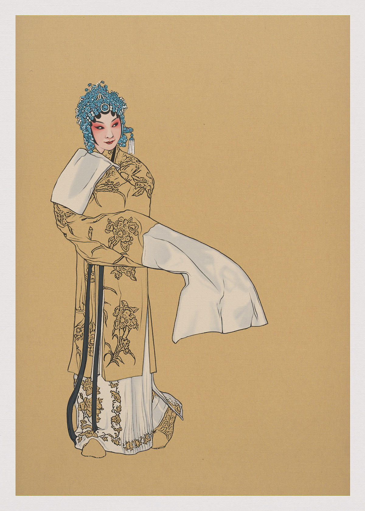 一幅戏曲人物工笔画