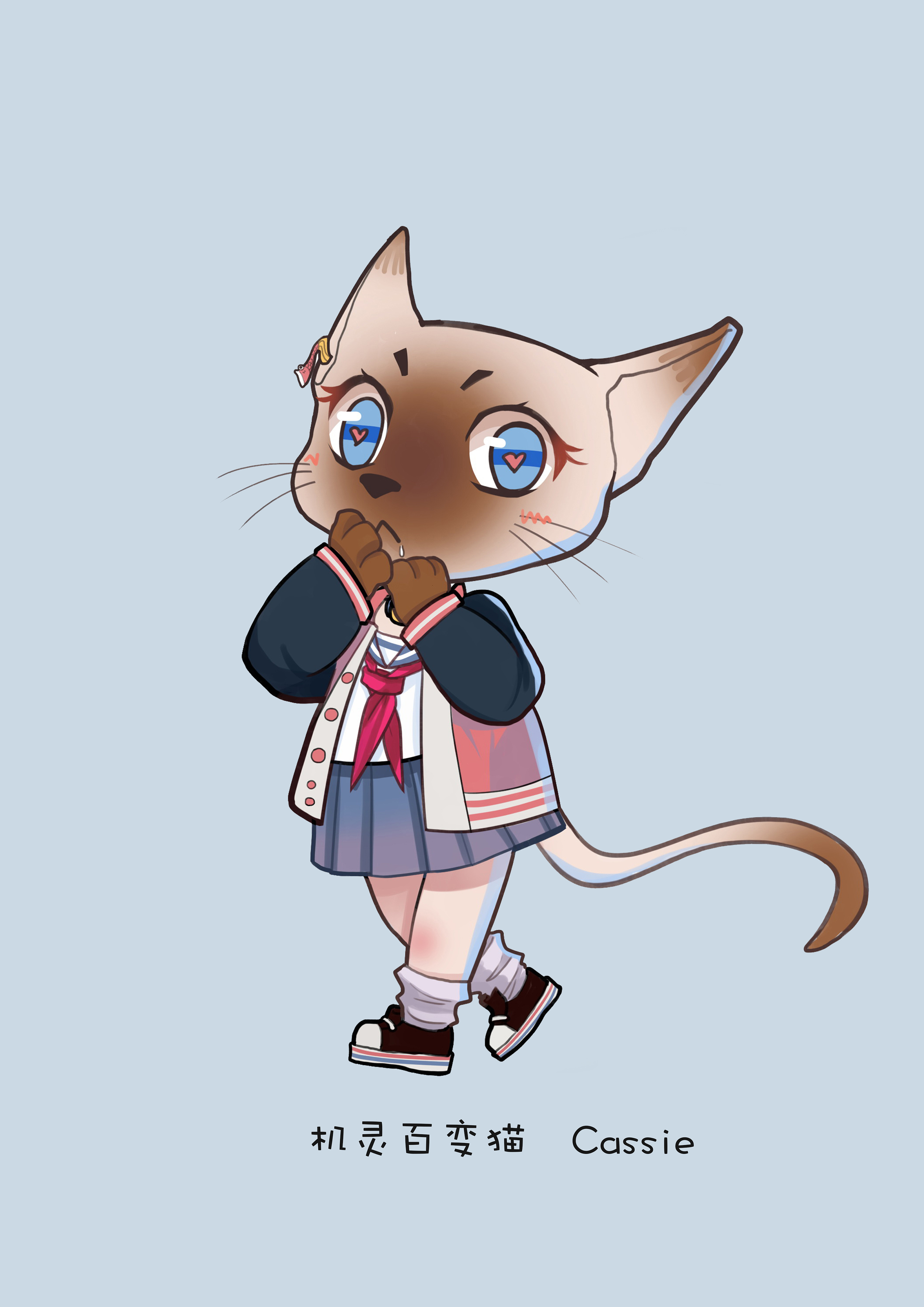 【校园喵拟人 系列插画】五美喵 大叔喵