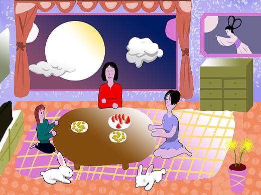 中秋團(tuán)圓（個(gè)人主頁-ZNTUxNzEyODA=） - 商業(yè)插畫 - 站酷設(shè)計(jì)師雪糕昊原創(chuàng)素材 - 站酷ZCOOL