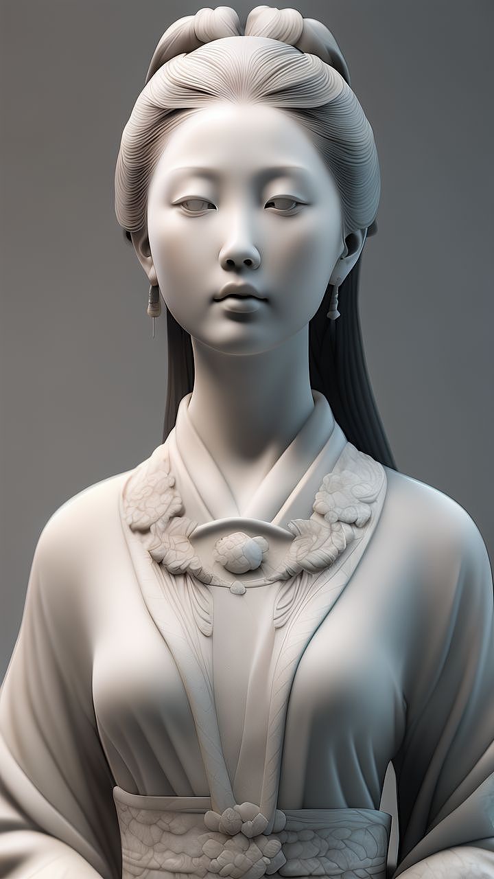 含蓄唯美的花仙子雕塑像艺术