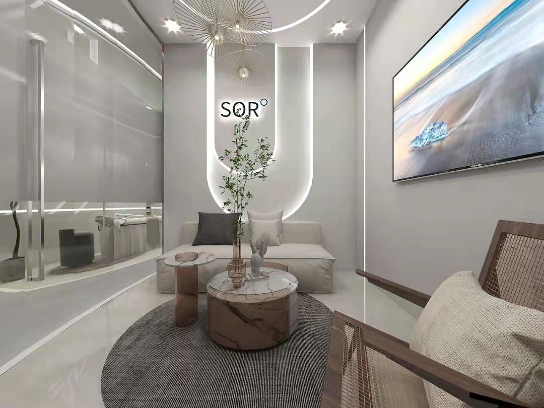 美容院设计 100平简约皮肤管理中心