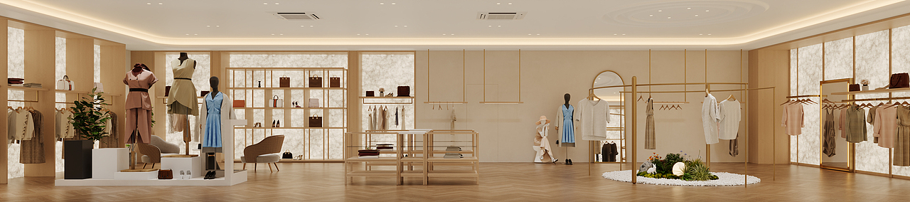 原木风服装店展厅