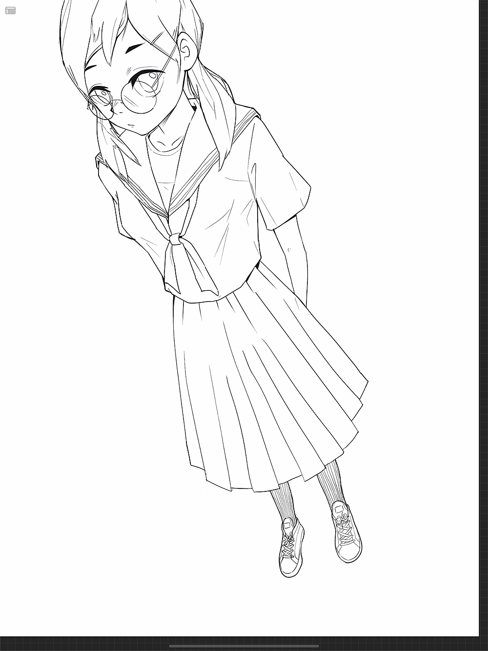 procreatejk制服眼镜少女ipad插画