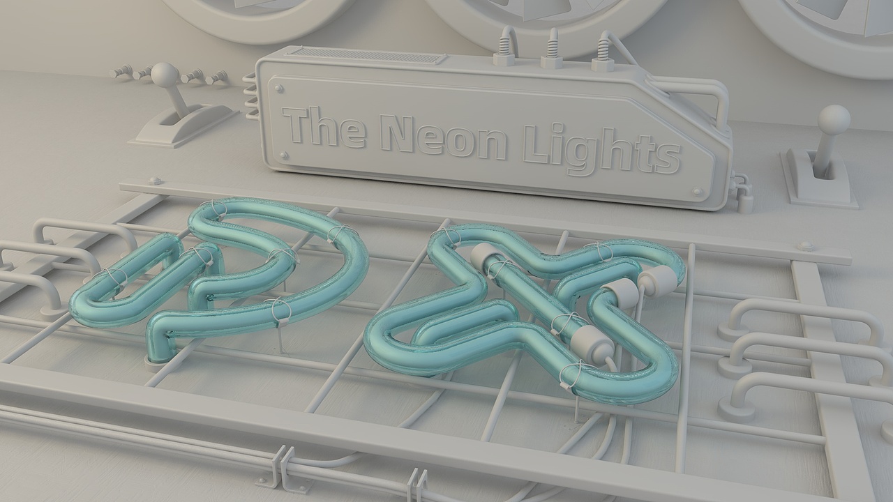 C4D 霓虹灯发光字练习