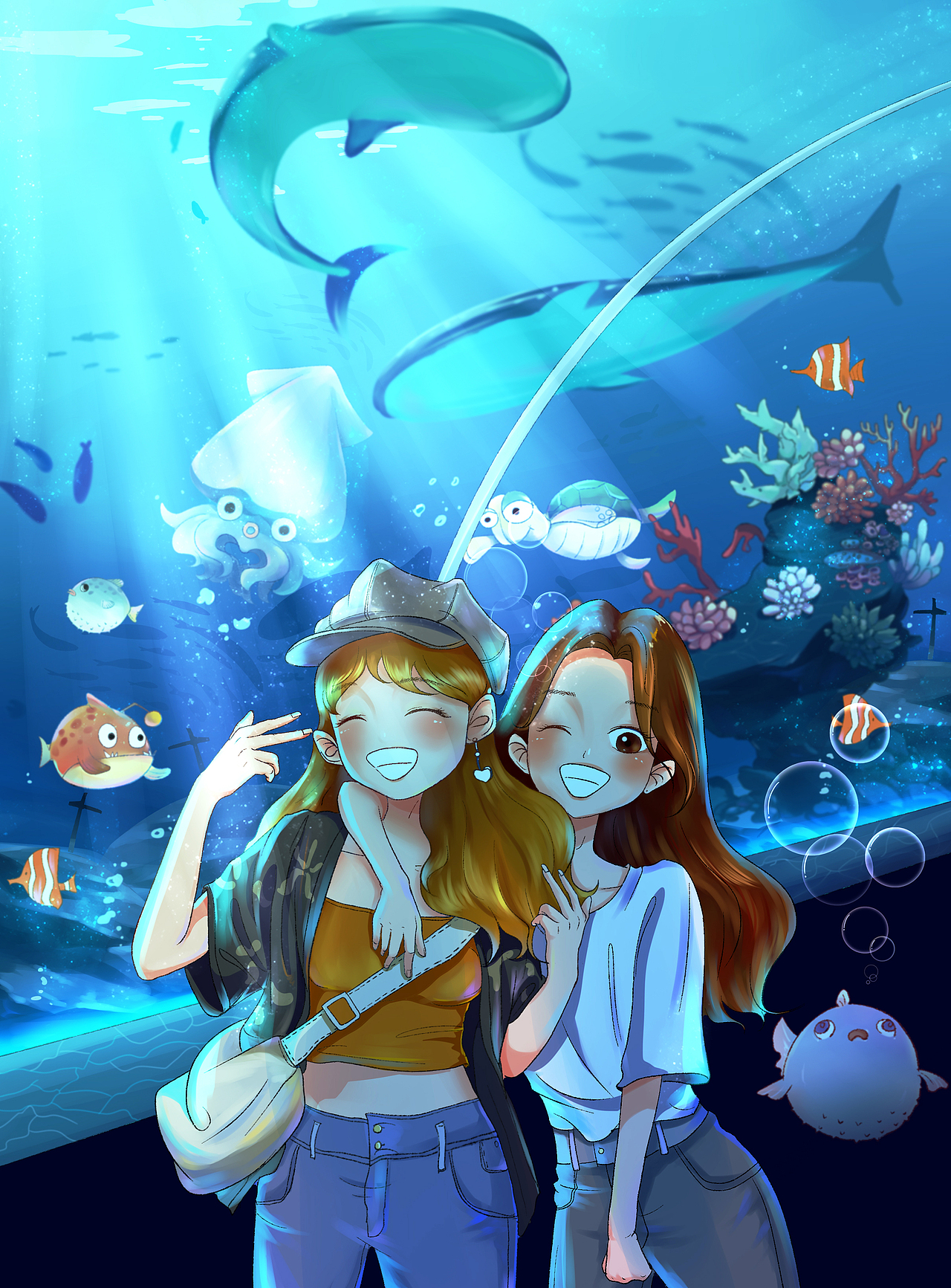 我的姐妹们（图ZMjQ1MzMyODUy） - 艺术插画 - 站酷设计师金大大大哒原创素材 - 站酷ZCOOL