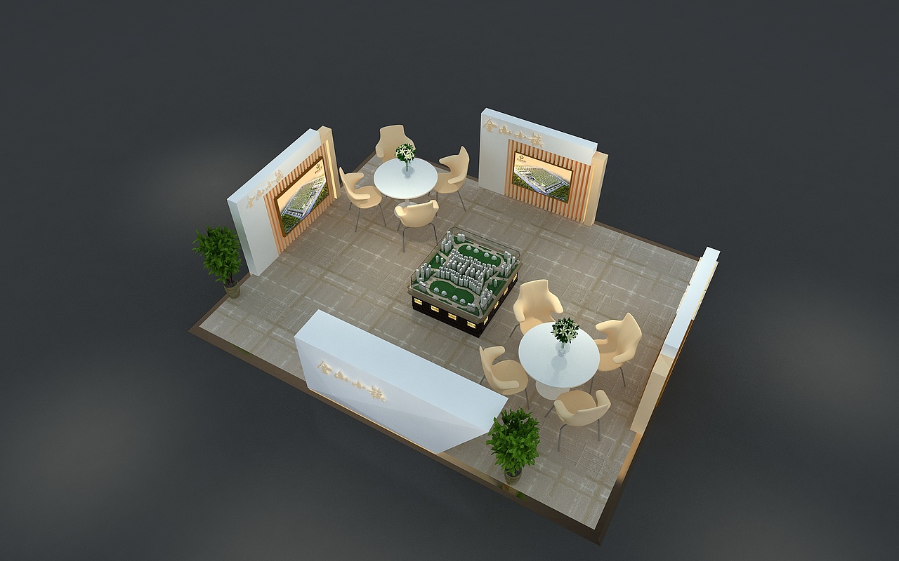 金山小镇房地产展位展示展览设计3D效果图（图ZMTk5NDMxNTky） - 场景 - 站酷设计师3D设计师NG男原创素材 - 站酷ZCOOL