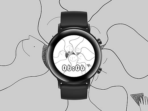 等待时间溜走（华为个性表盘参赛作品）（个人主页-ZNDYxODYyMjg=） - 艺术插画 - 站酷设计师li大楠原创素材 - 站酷ZCOOL