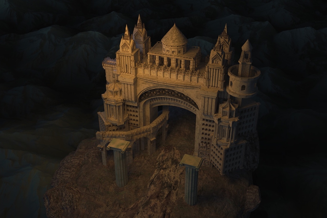 c4d作品悬崖城堡|三维|建筑/空间|胡椒喷雾 - 原创作品 - 站酷 (zcool