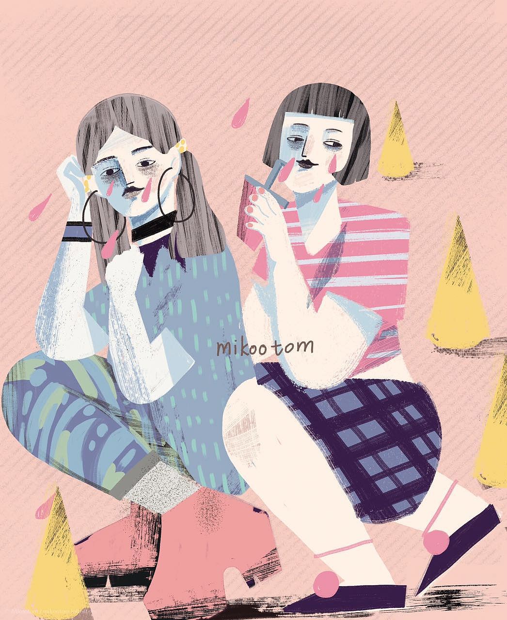 悲伤酷女孩（图ZNzQzMjQxMDQ=） - 艺术插画 - 站酷设计师MIKOOTOM原创素材 - 站酷ZCOOL