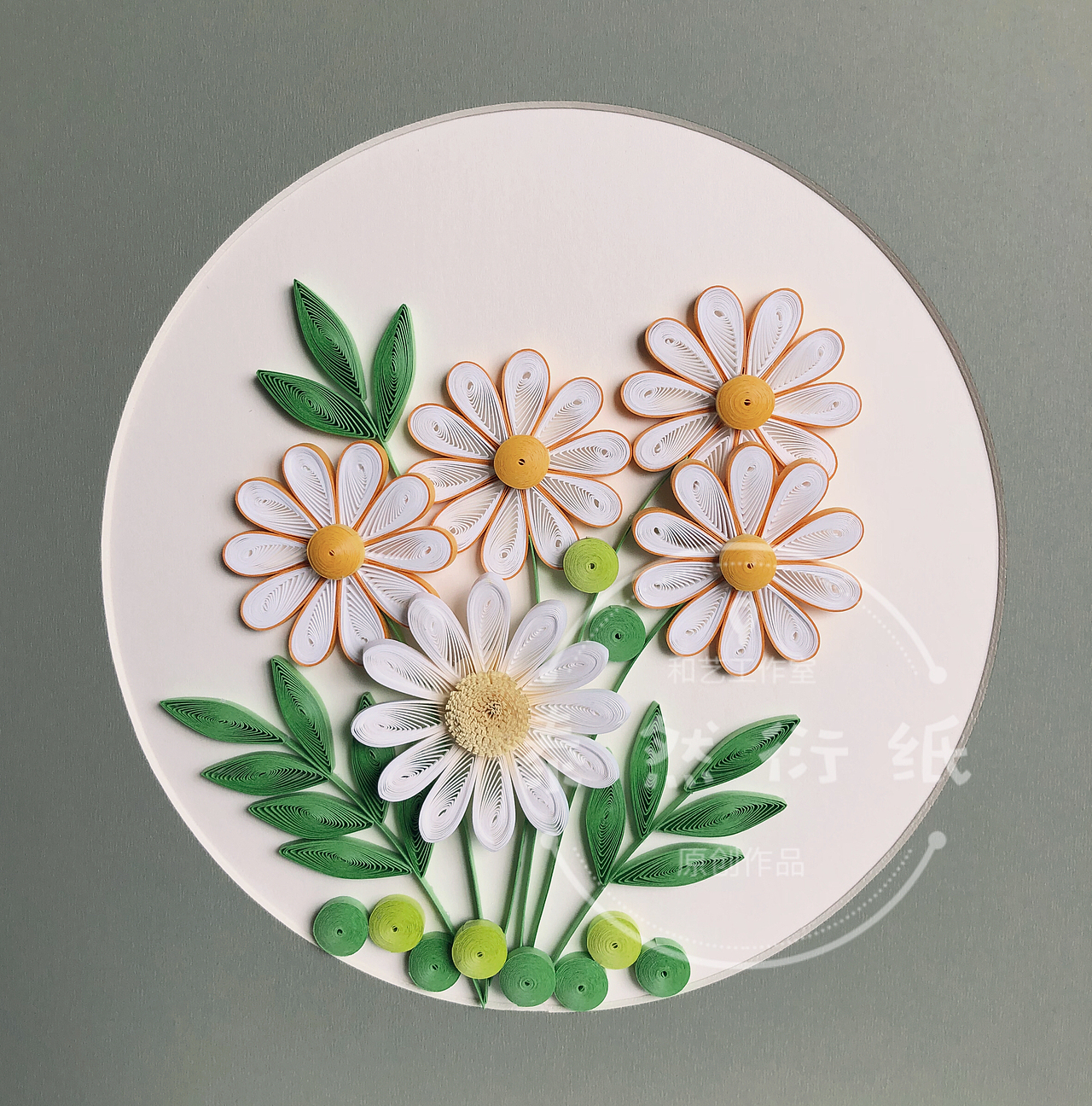 原创衍纸花卉小幅作品