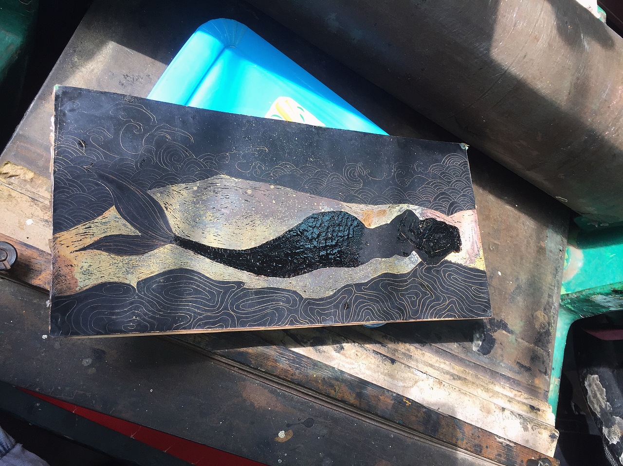 荷花呀/美人鱼呀-原创版画（透明板/石板/铜板）（图ZOTY0ODUwMjQ=） - 绘画 - 站酷设计师一只zoooo原创素材 - 站酷ZCOOL