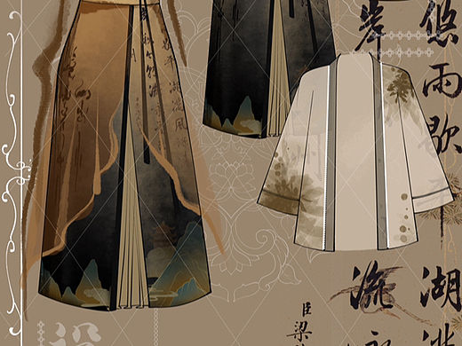 新中式服装设计复古焦糖色