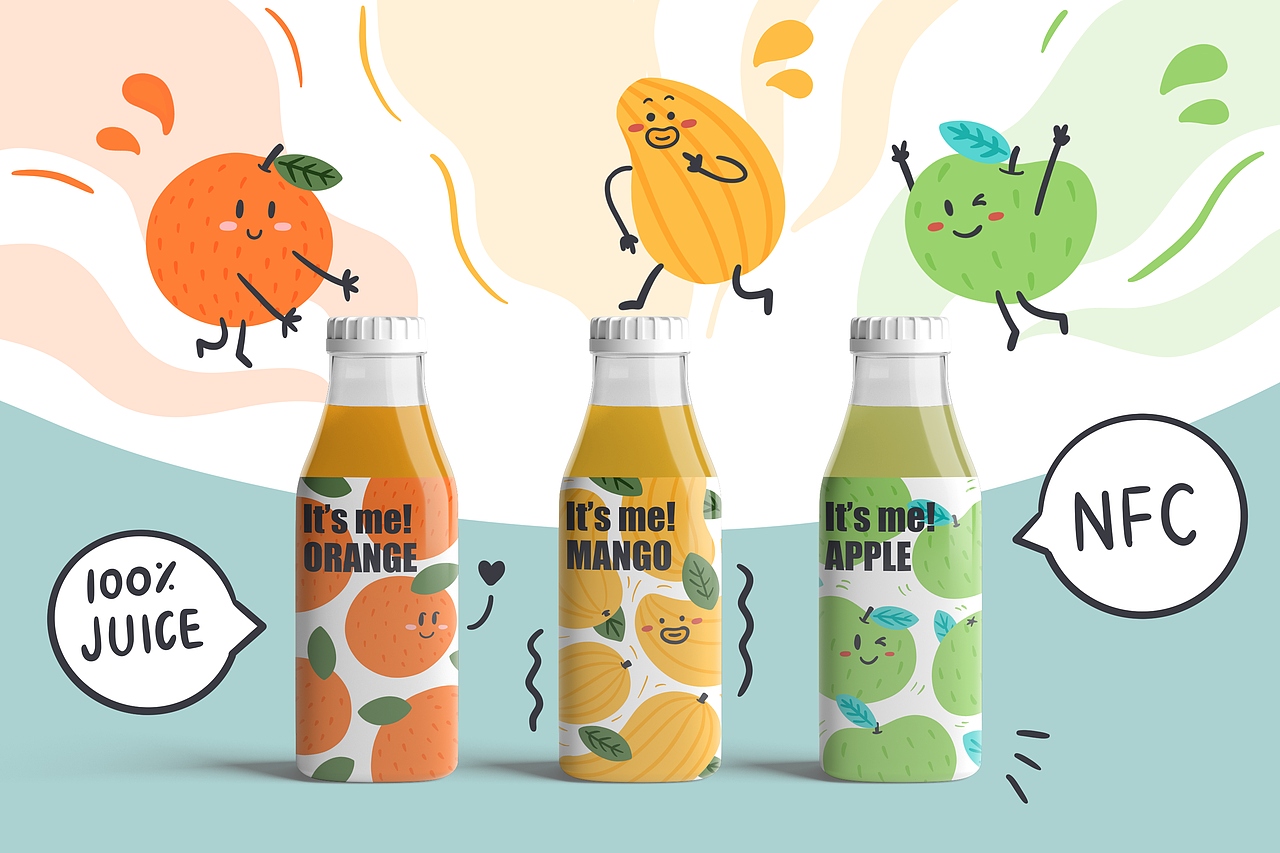 可爱果汁包装（图ZMjY2NzQ5MzU2） - 商业插画 - 站酷设计师JANE好好笑原创素材 - 站酷ZCOOL