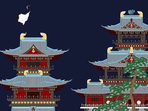 凇菱矢量《天空之城藏蓝底大殿版》