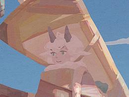 平面风格角色立绘插图