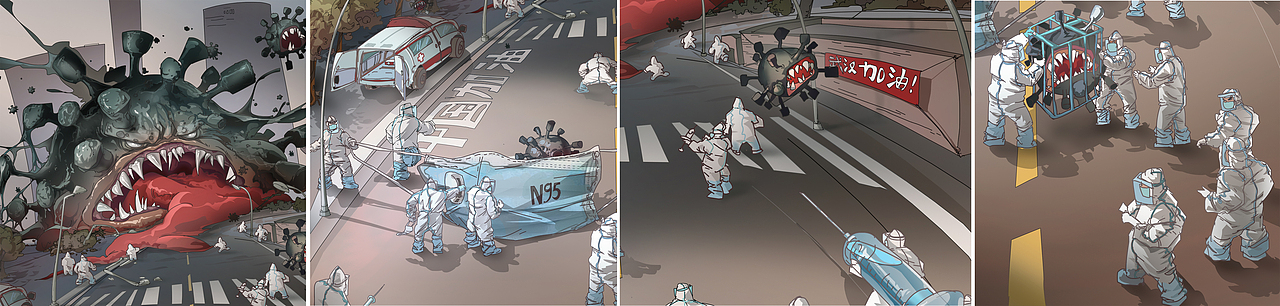 共战疫情-致敬白衣战斗天使们（图ZMTk1MTA5ODk2） - 创作习作 - 站酷设计师咯咯新生原创素材 - 站酷ZCOOL