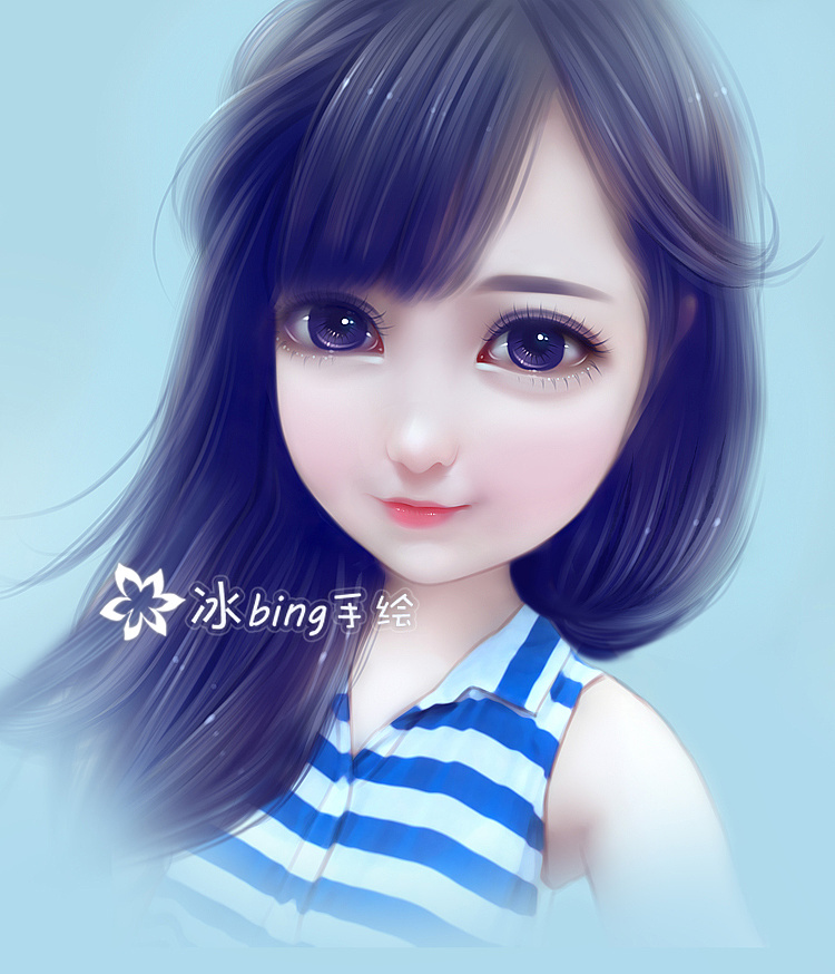 转手绘ps成娃娃风q版