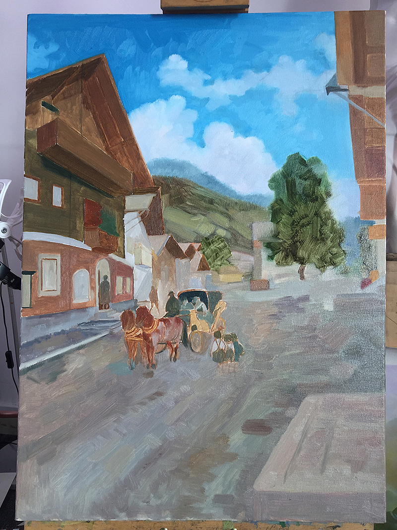 威尼斯建筑油画临摹（图ZMTI0NzM0NTE2） - 绘画 - 站酷设计师茶夏原创素材 - 站酷ZCOOL