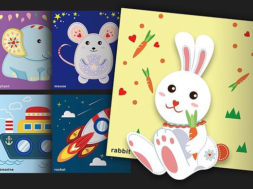 婴幼儿插画拼图合集