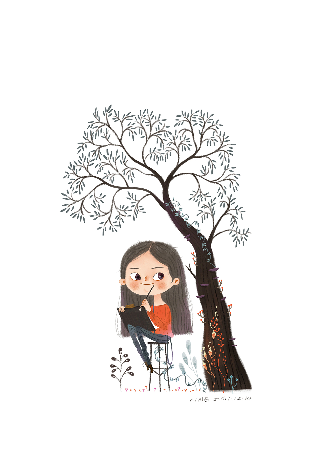 2017年终总结(图ZMTAwMjEyMDI4) - 儿童插画 - 站酷设计师谢玲玲原创素材 - 站酷ZCOOL