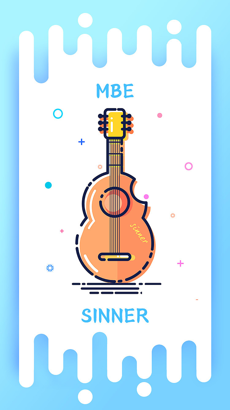 MBE风格乐器插画（图ZOTAzOTk1Njg=） - 创作习作 - 站酷设计师姚叉叉原创素材 - 站酷ZCOOL