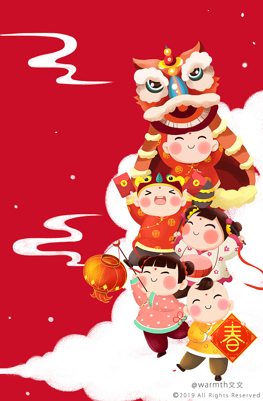 红红火火过新年（图ZMTQyMDk5NDA4） - 商业插画 - 站酷设计师温暖的文文原创素材 - 站酷ZCOOL