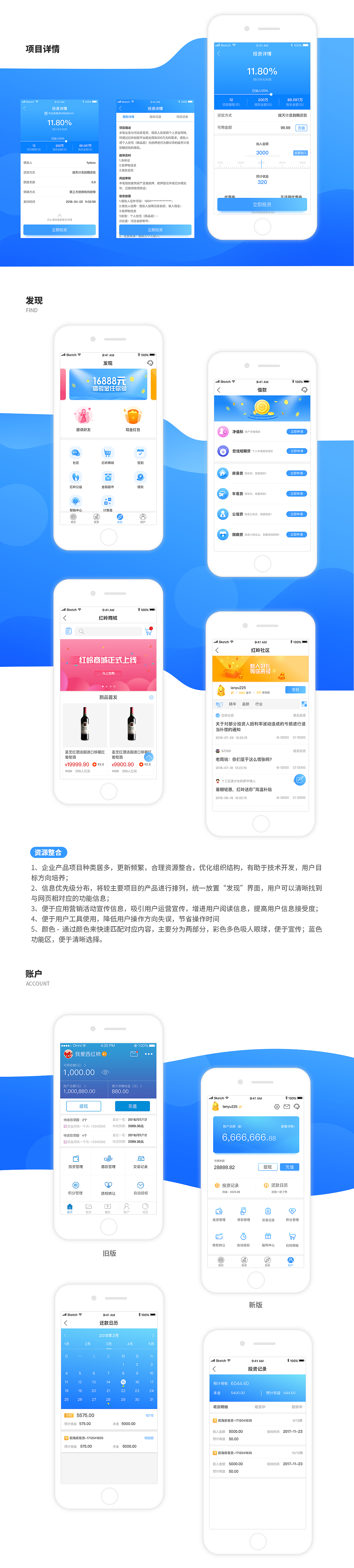 Redesign红岭创投APP