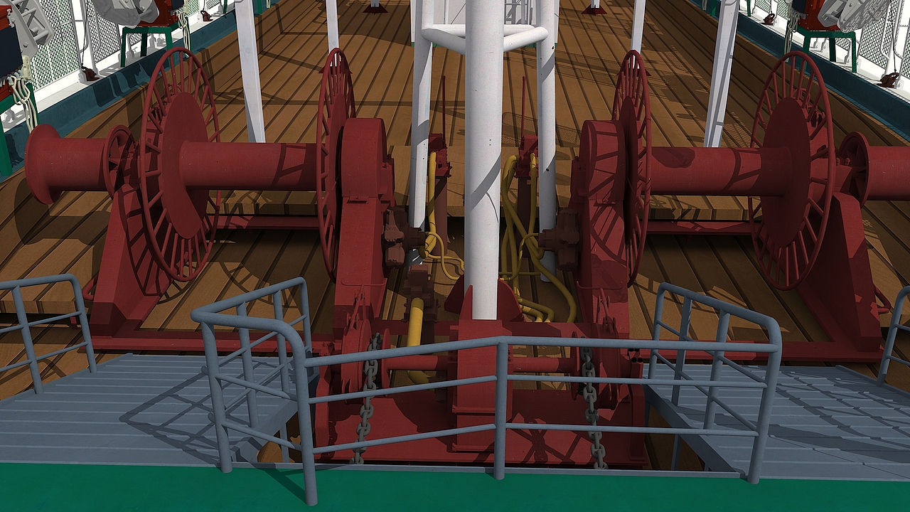 一个渔船建模的动画模型