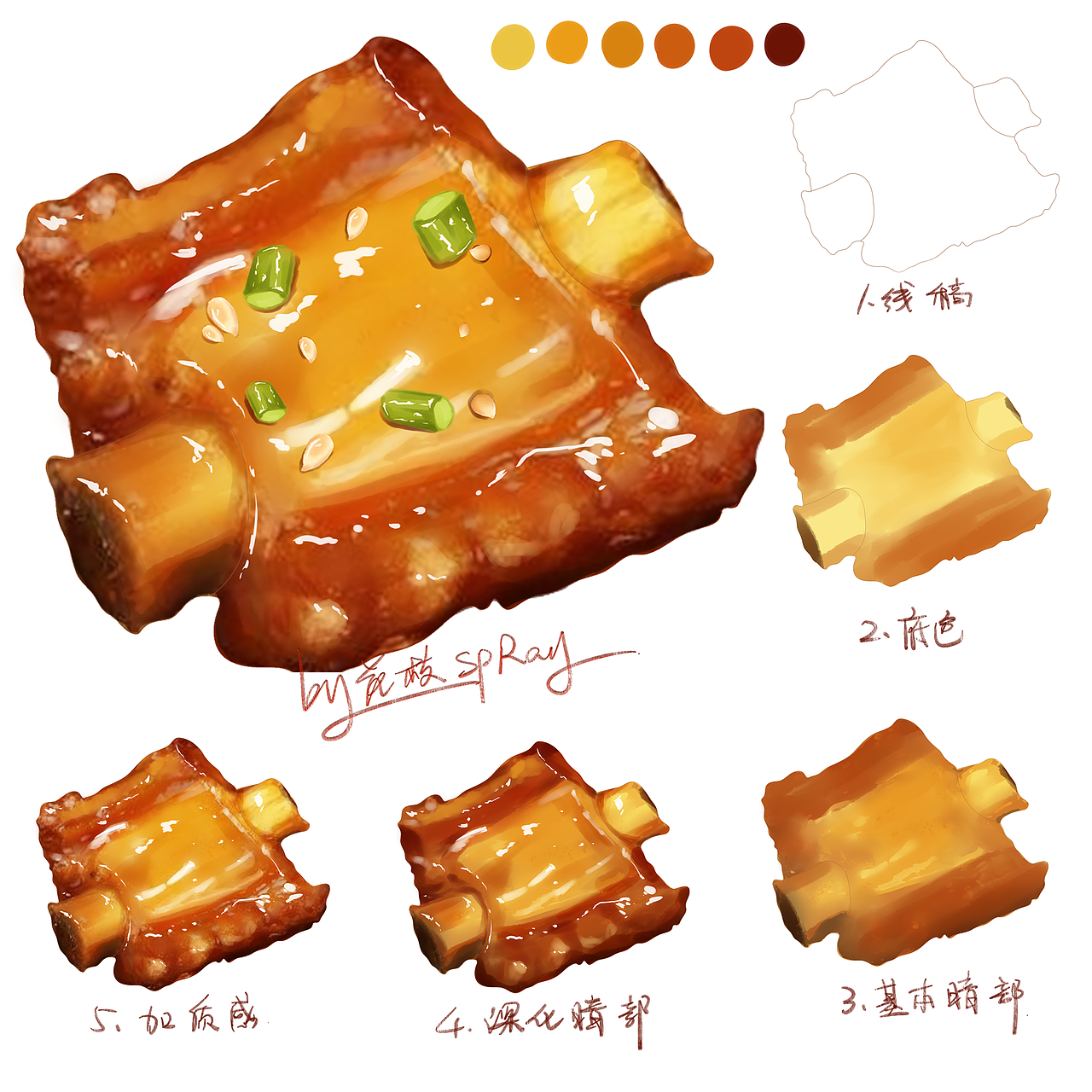 是美食系列（图ZMzc4MDg1NDI0） - 创作习作 - 站酷设计师花枝SpRay原创素材 - 站酷ZCOOL