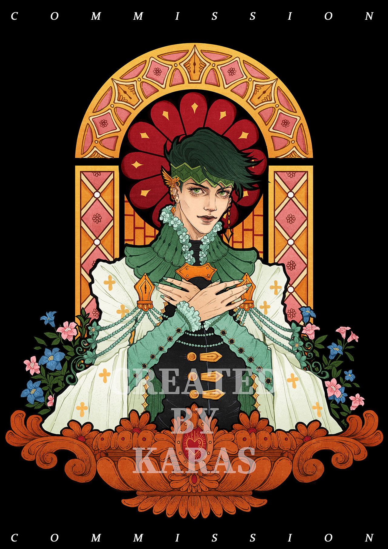 仗露教堂彩窗稿