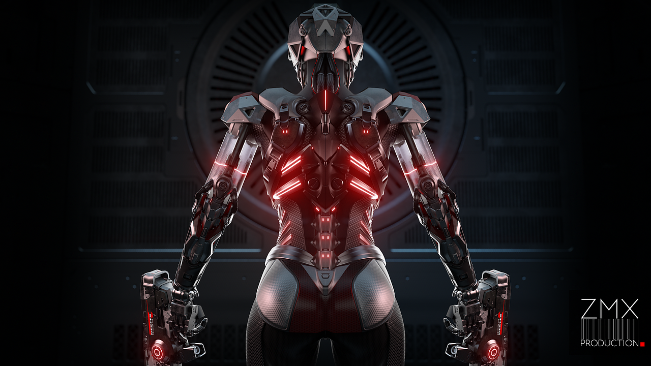 cyberpunk风格机甲设定原创角色