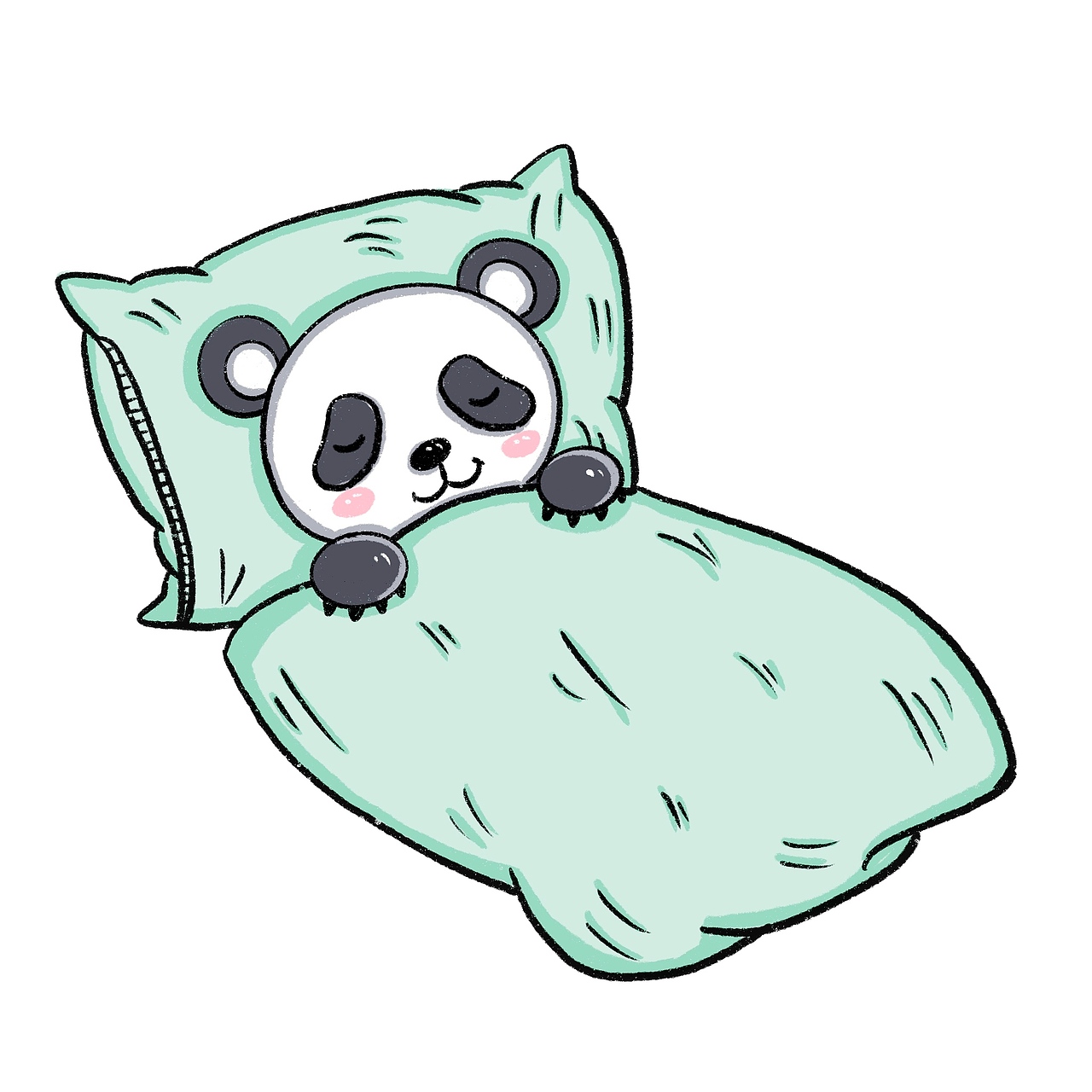 在被窝里睡觉的可爱动物冷冷的季节里需要暖暖的被窝