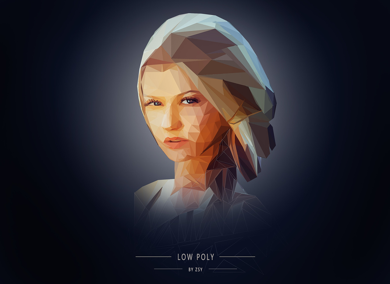 low poly风格海报