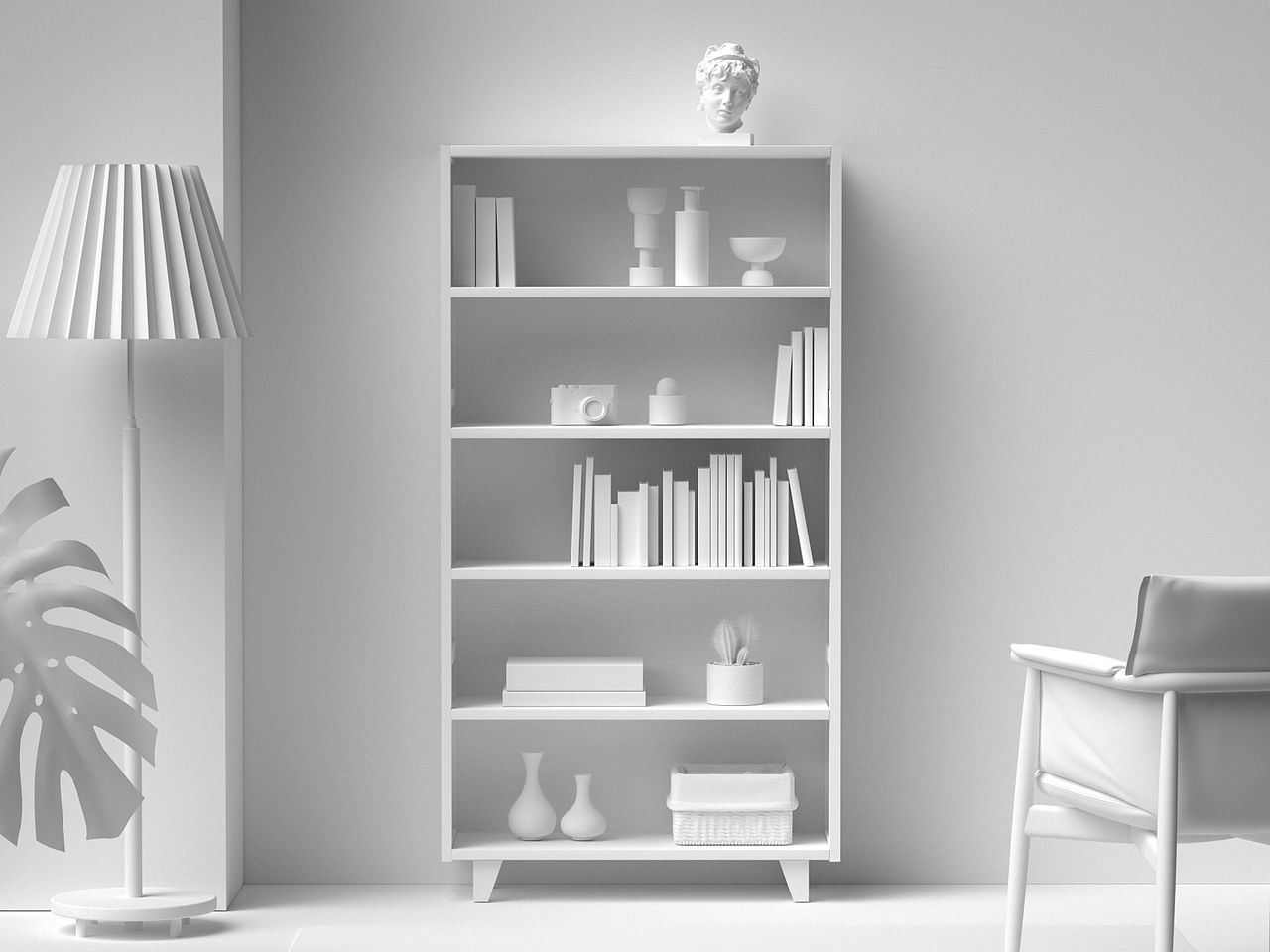 C4D OC书柜场景渲染｜记录零碎（图ZMjY3Nzg1MjQ0） - 产品 - 站酷设计师元气弹儿原创素材 - 站酷ZCOOL