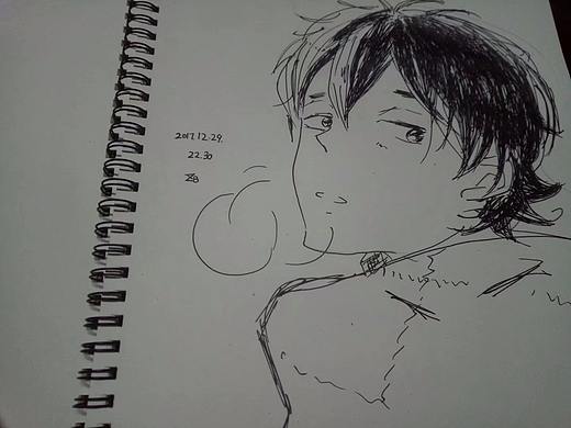 闲着无聊乱涂乱画  二次元男侧脸