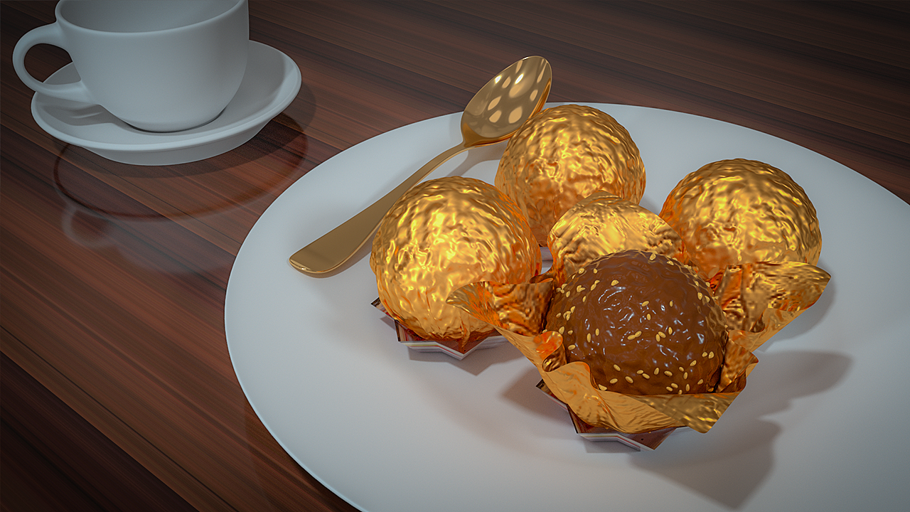 球形巧克力建模渲染|三维|产品|imcloris_原创作品-站酷zcool