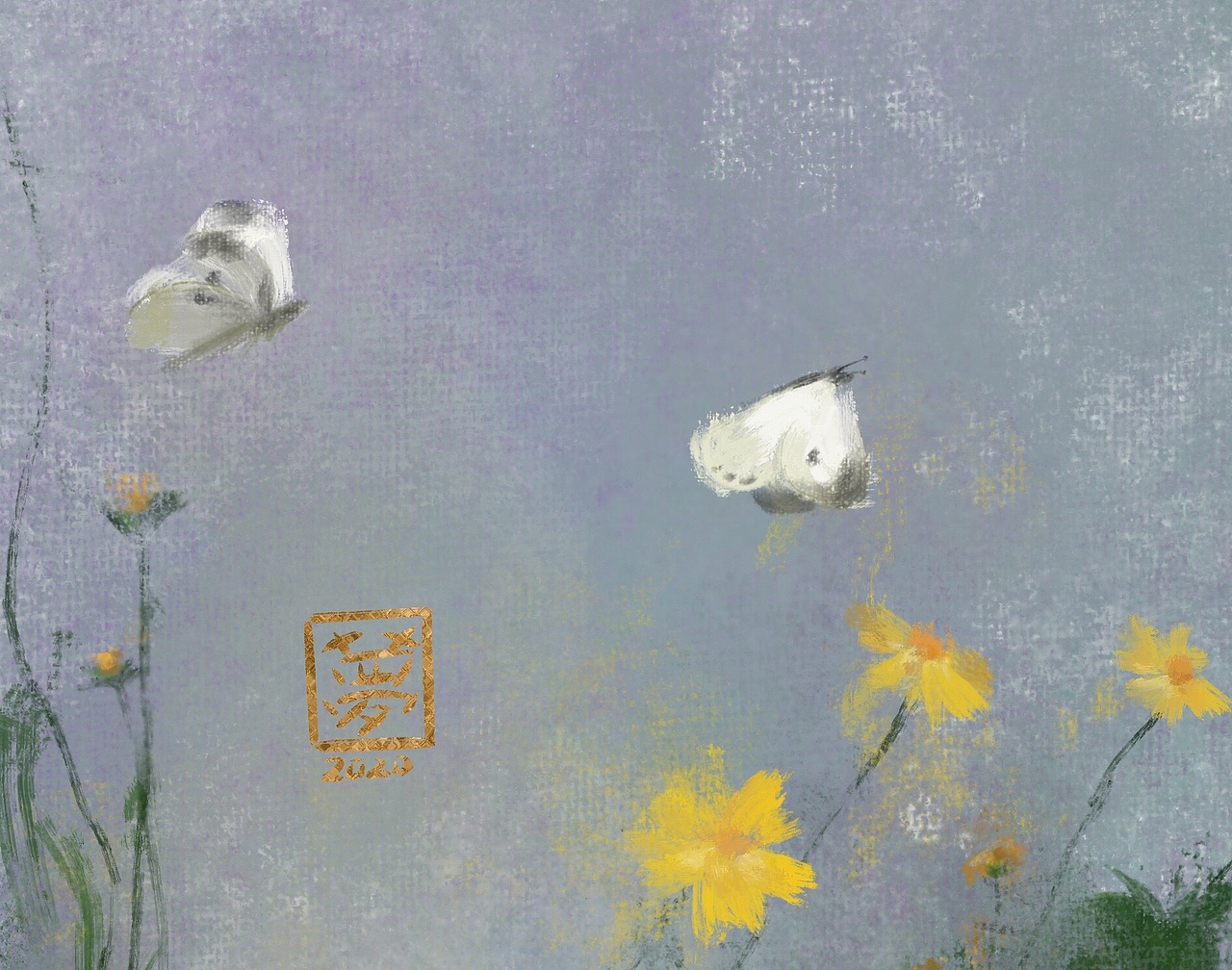 飞入的白粉蝴蝶