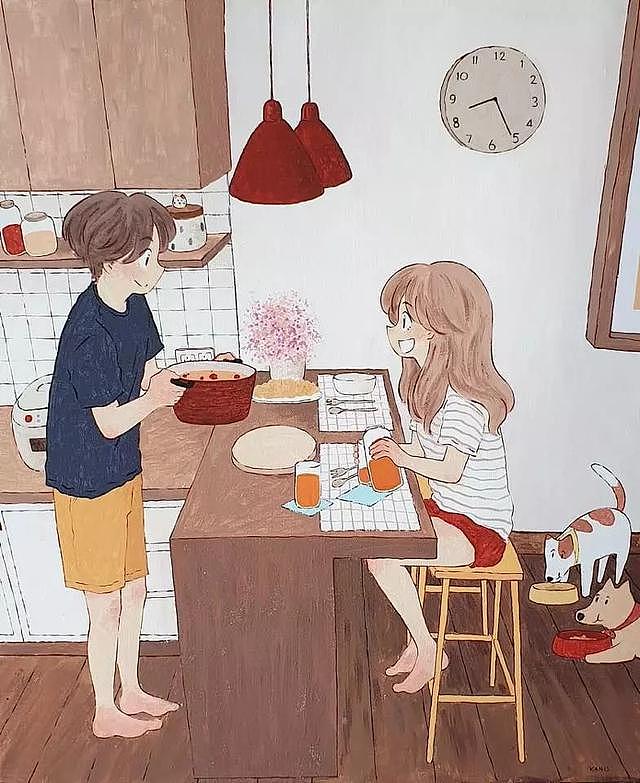 火爆ins的撩人情侣插画,看完忍不住脸红心跳想恋爱!