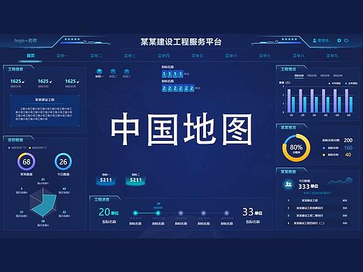 可视化大屏——某某建设工程服务平台