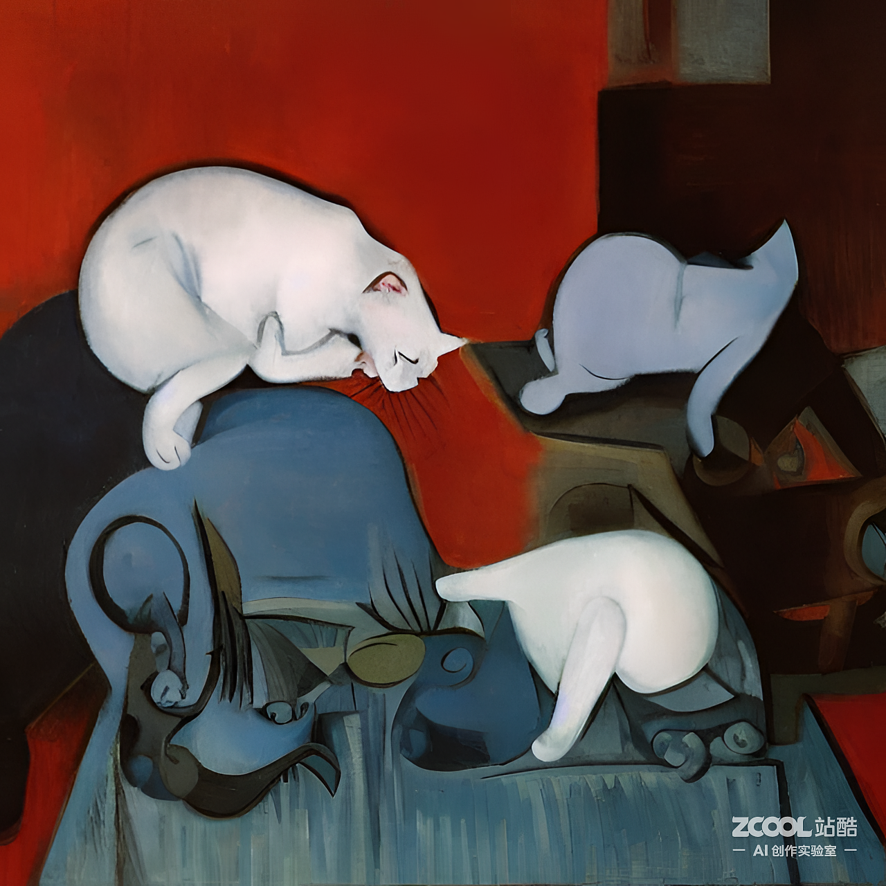 #AI创作实验室#猫猫在睡觉（图ZMzIzNjQ5MDY4） - AI作品 - 站酷设计师黑美男原创素材 - 站酷ZCOOL