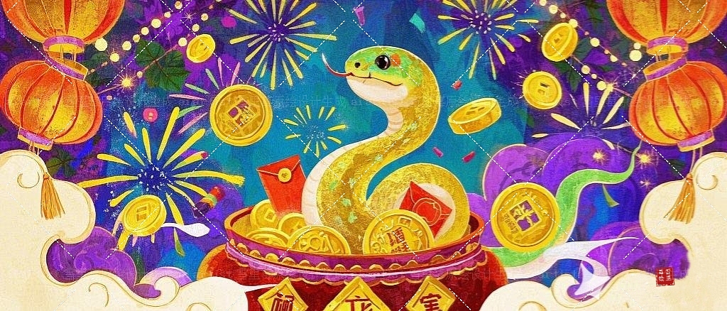 2025巳蛇迎春-节日主题插画贴纸组图设计aigc（图ZMzgzMjY5NjYw） - 创作习作 - 站酷设计师雪里莓工作室原创素材 - 站酷ZCOOL