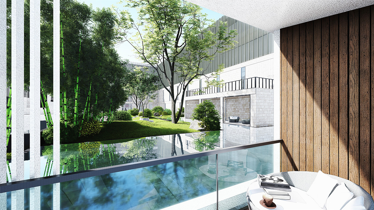 民宿酒店景观场景效果图