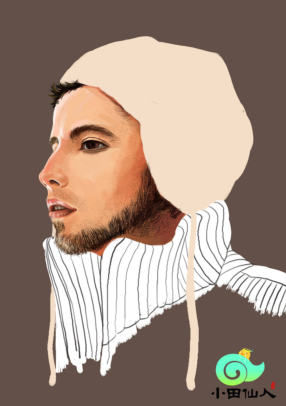 第二次用手绘板画个外国人