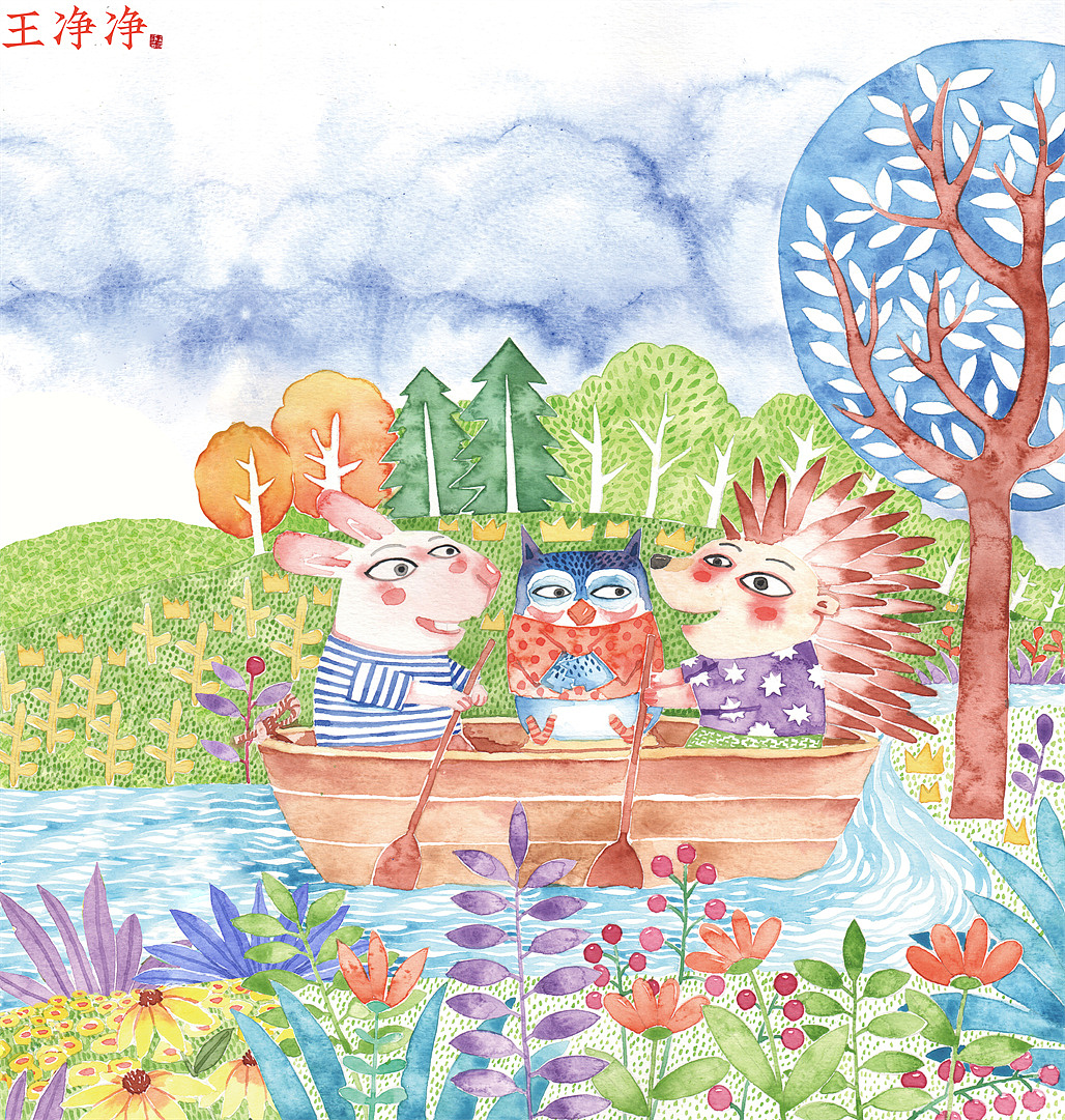 为《阅读训练》系列图书提供的水彩封面插画