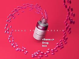 c4d 藥盒包裝建模渲染