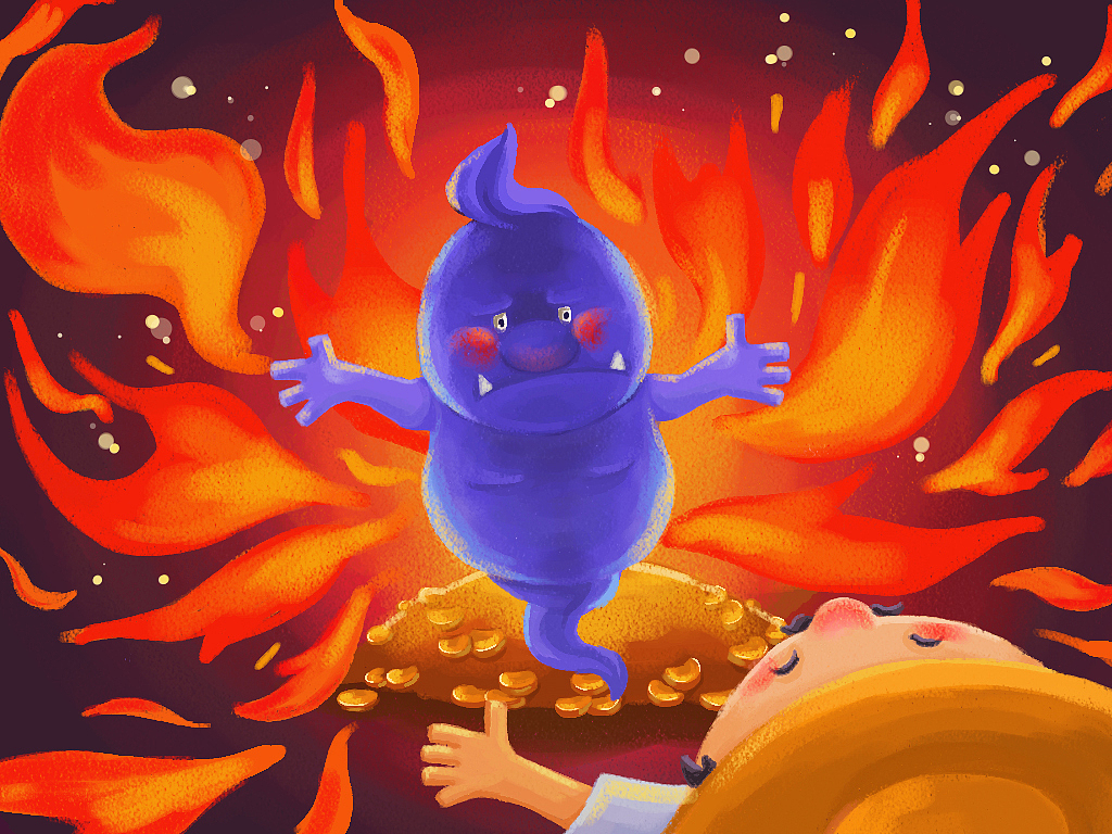 儿童插画 农夫与魔鬼（图ZMTcxMzU5MzI=） - 儿童插画 - 站酷设计师kikinight原创素材 - 站酷ZCOOL