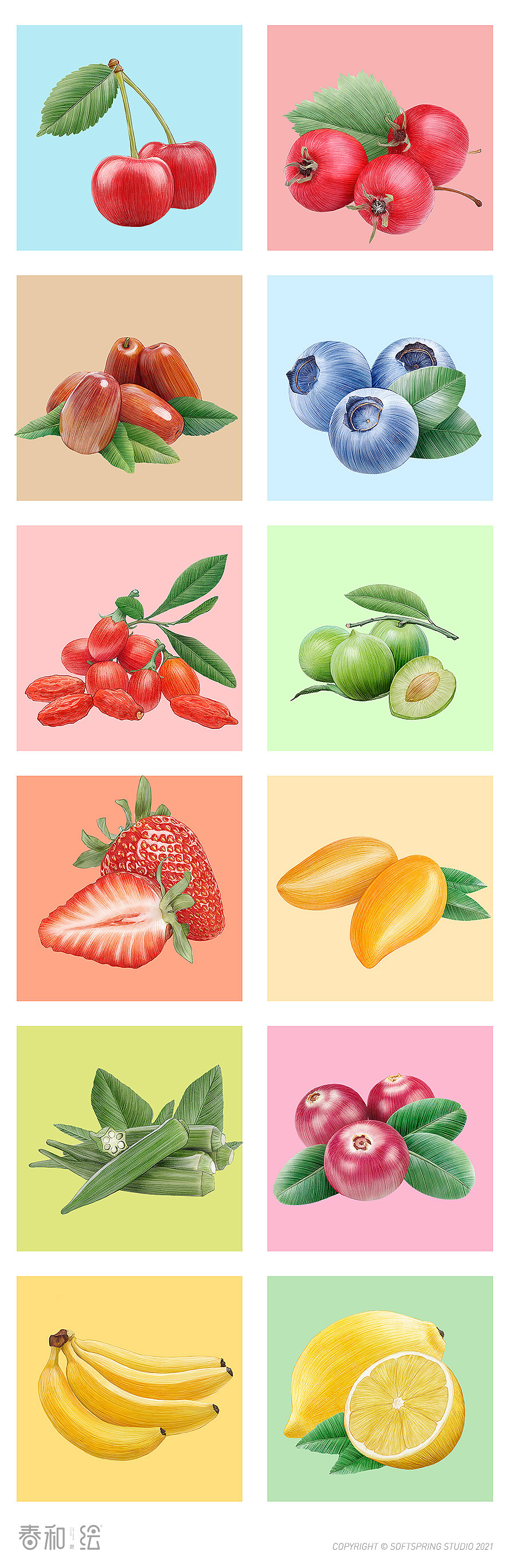 画了些好吃哒 ^_^ (农产品商业插画)