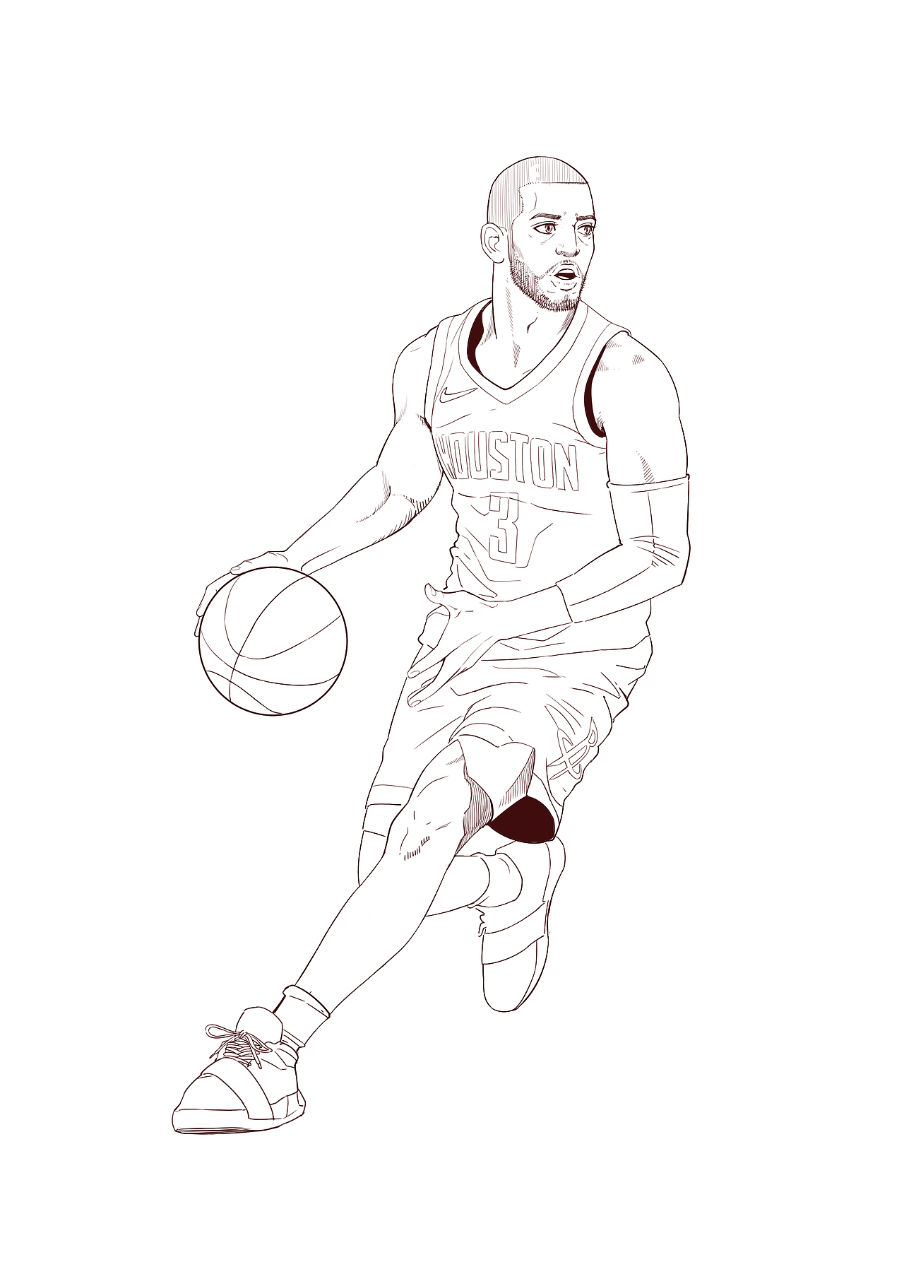 克里斯保罗线稿练习#nba（图ZMTQxMzQ1NjYw） - 新锐潮流插画 - 站酷设计师Edwarde_Liu原创素材 - 站酷ZCOOL