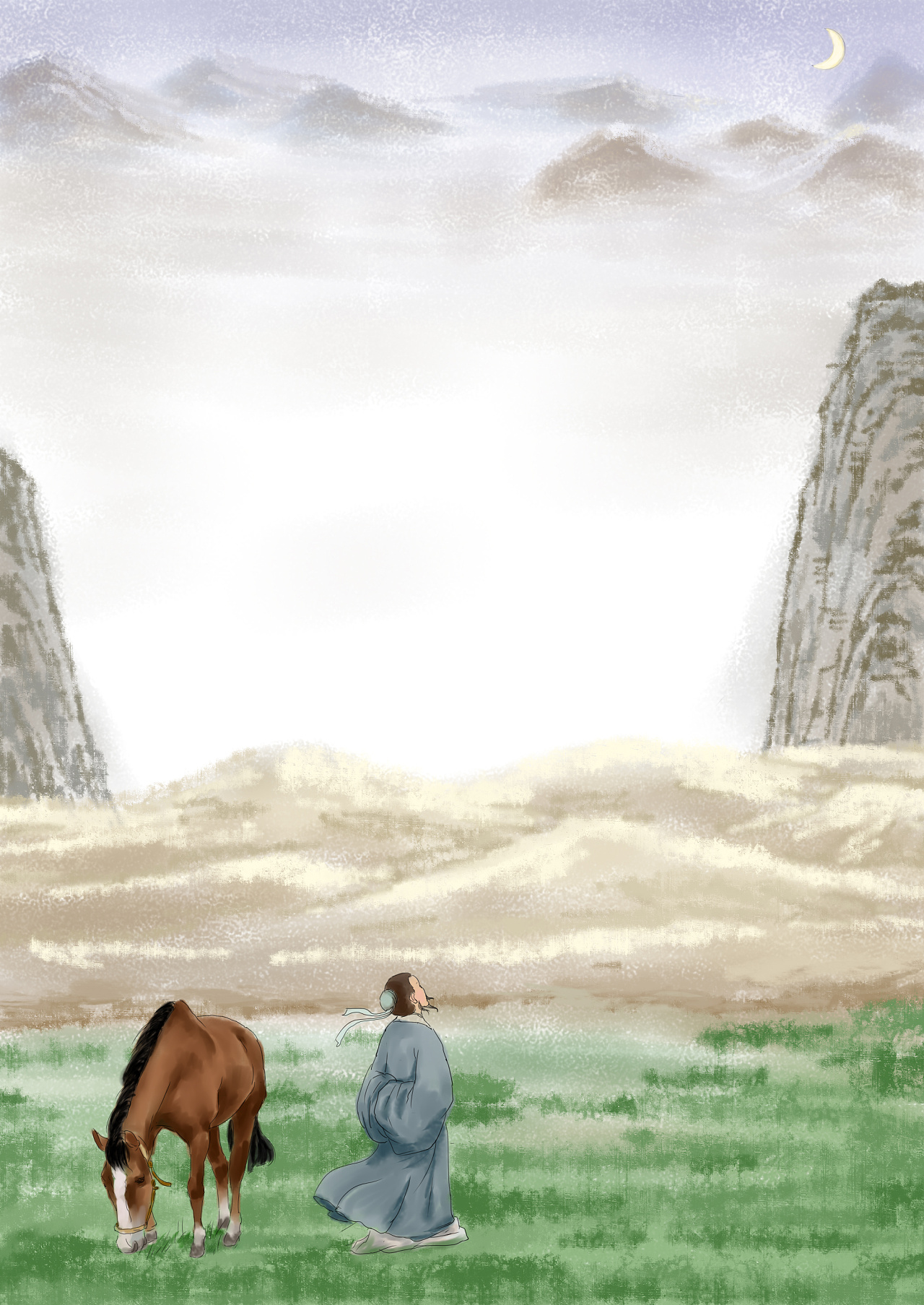 水墨古诗配图版绘